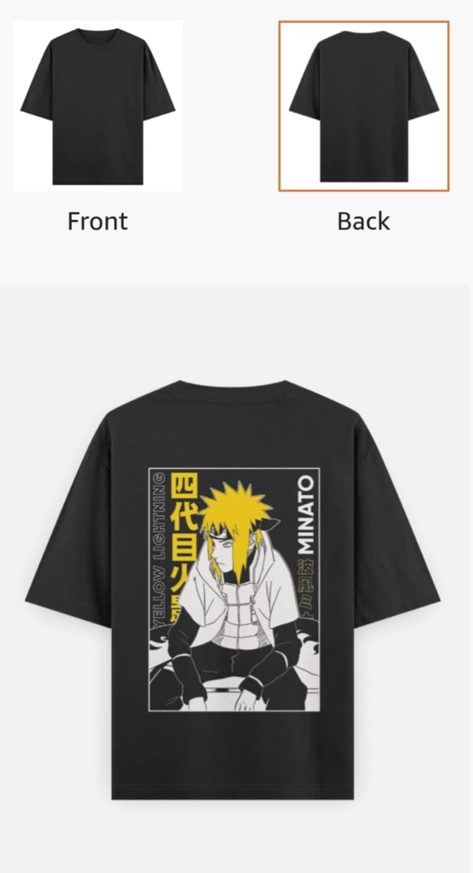 Minato Namikaze Oversized T-Shirt – Limited Edition | The Yellow Flash of Konoha..