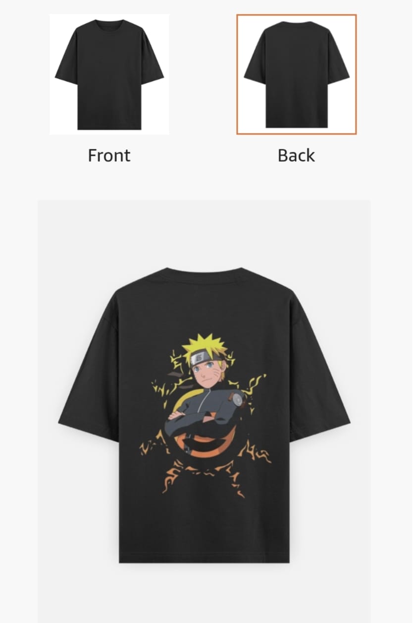 Naruto Uzumaki Oversized T-Shirt – Limited Edition | Believe in the Power Within-Size - L